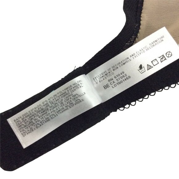 Wacoal Lace Finesse T-Shirt Bra 32C Black Underwire Lightly Padded Full Coverage - Picture 7 of 7